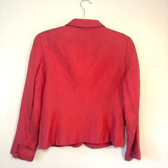 Talbots red silk linen blazer jacket - Picture 7 of 9